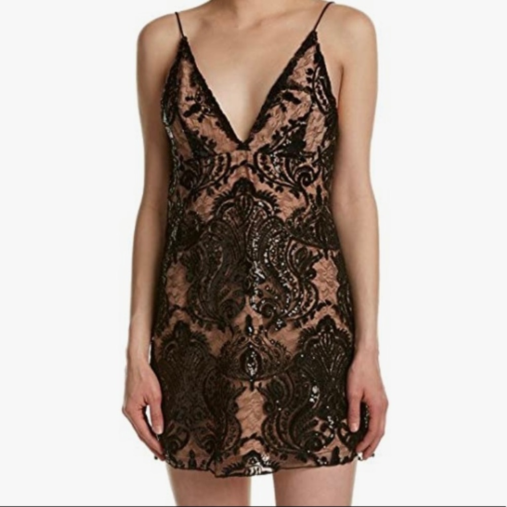 Black Night Shimmers Mini Dress - Picture 4 of 9